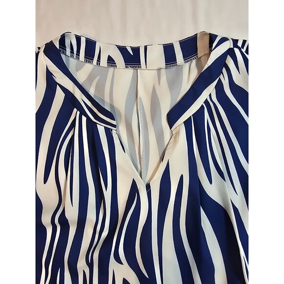 Womens Blue and White lightweight Sleeveless dress size 5XL Poly Spandex blend - Picture 3 of 12